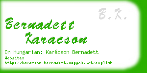 bernadett karacson business card